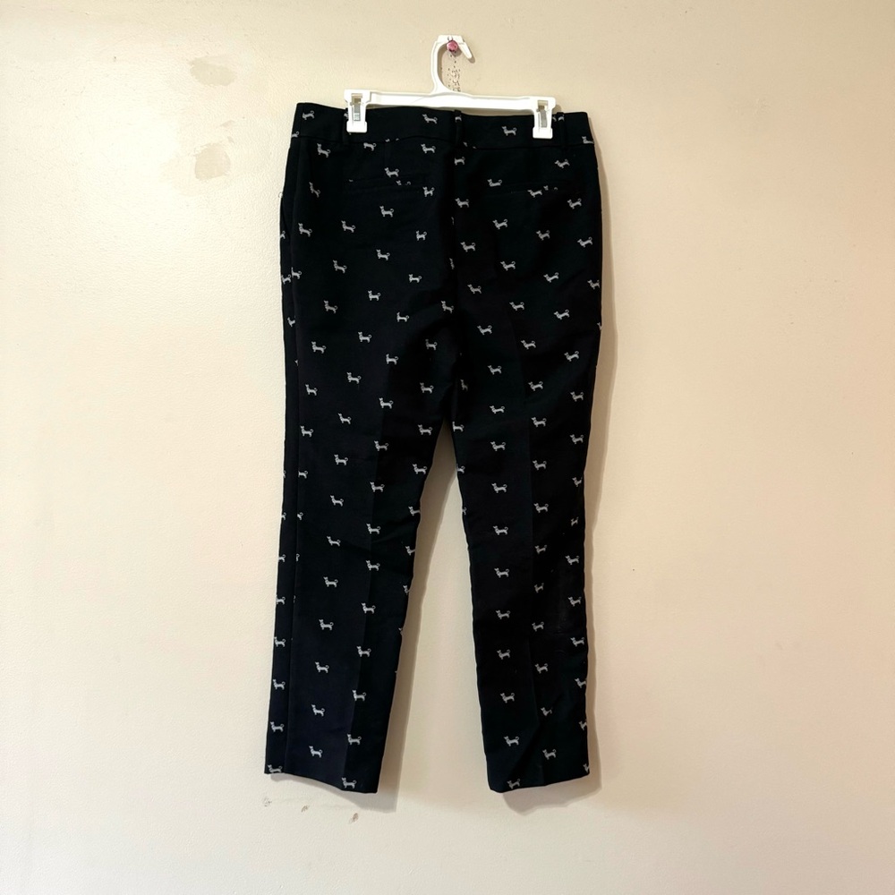 LOFT Marisa Slacks Trousers Dachshund Dog Print Pants Size 8 - Picture 4 of 6